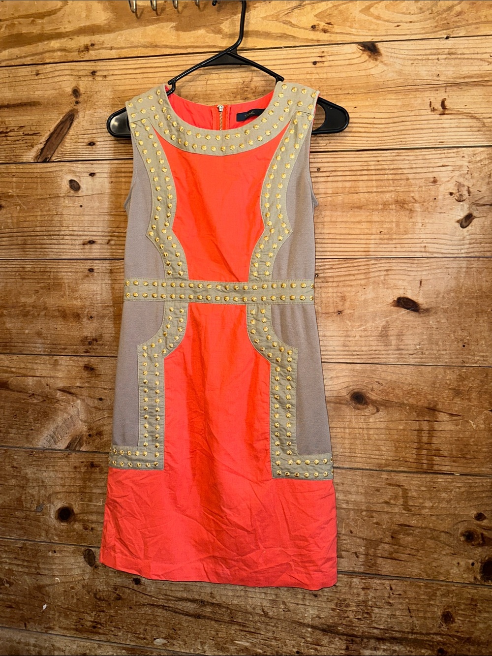 THML sleeveless A-line cocktail dres Linen